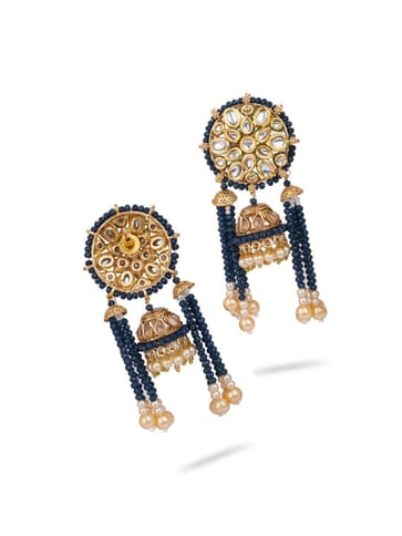 Kundan Jhumka Earrings in Gold finish - CNB655
