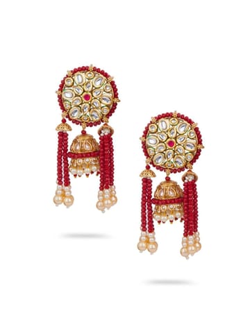 Kundan Jhumka Earrings in Gold finish - CNB657