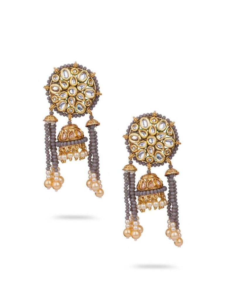 Kundan Jhumka Earrings in Gold finish - CNB658