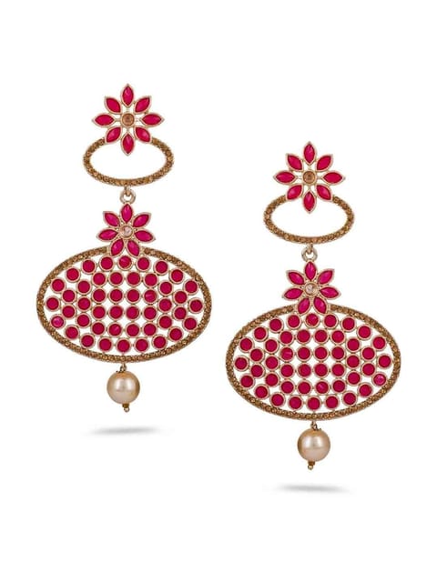 Traditional Long Earrings in Gold finish - CNB693