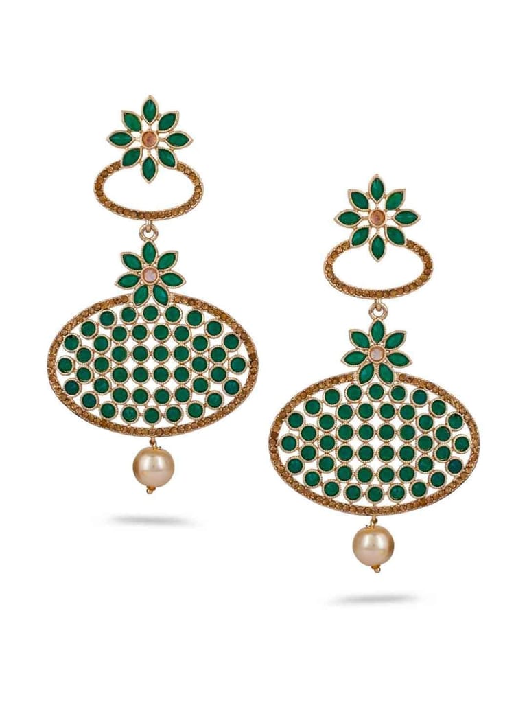Traditional Long Earrings in Gold finish - CNB687