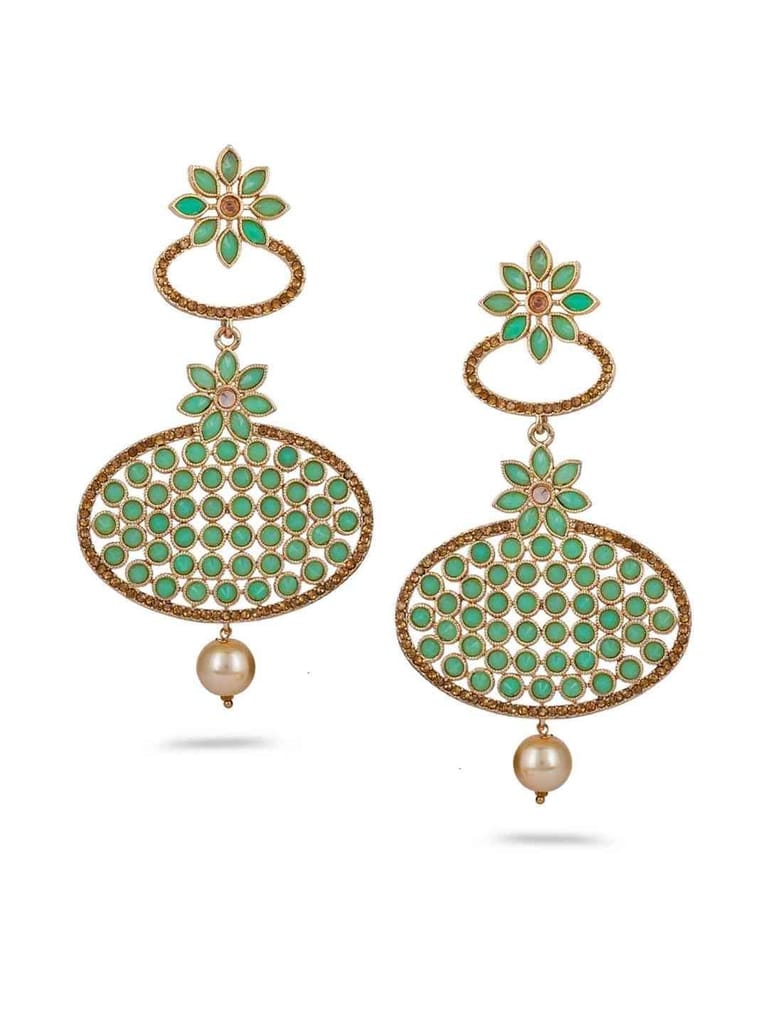 Traditional Long Earrings in Gold finish - CNB690