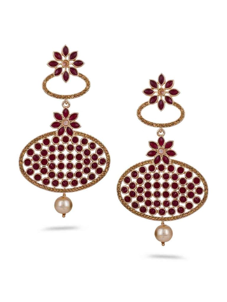 Traditional Long Earrings in Gold finish - CNB689