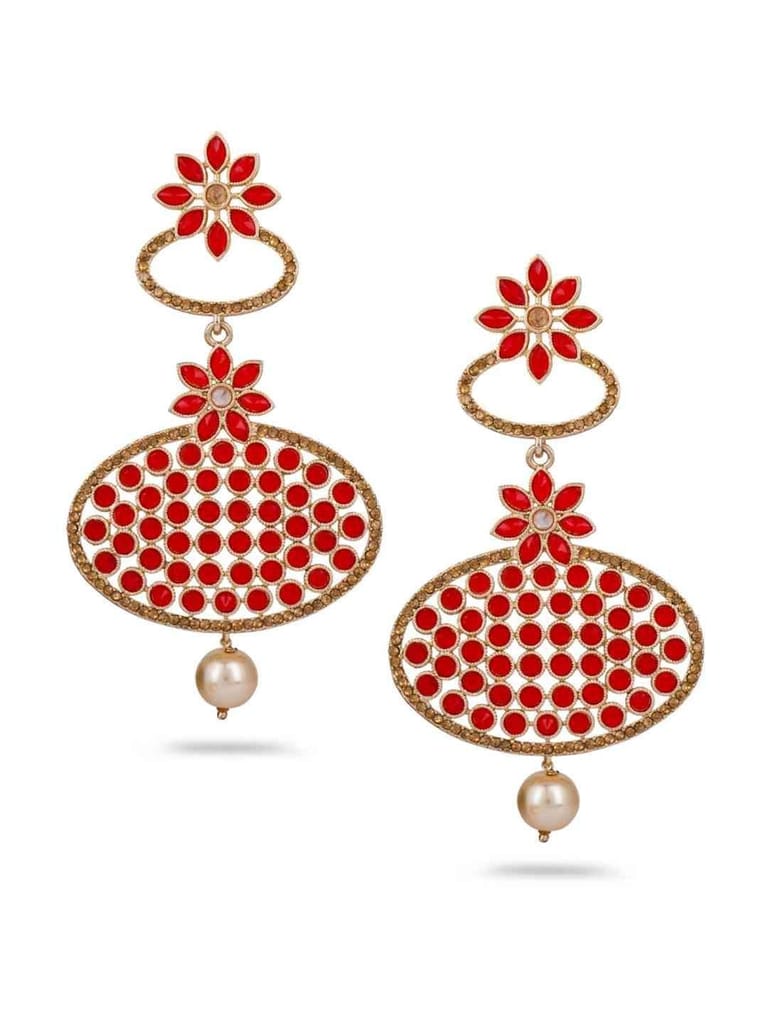 Traditional Long Earrings in Gold finish - CNB694