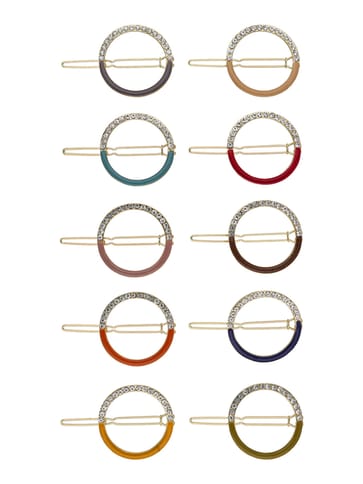 Fancy Lock Pin in Assorted color and Gold finish - CNB33071