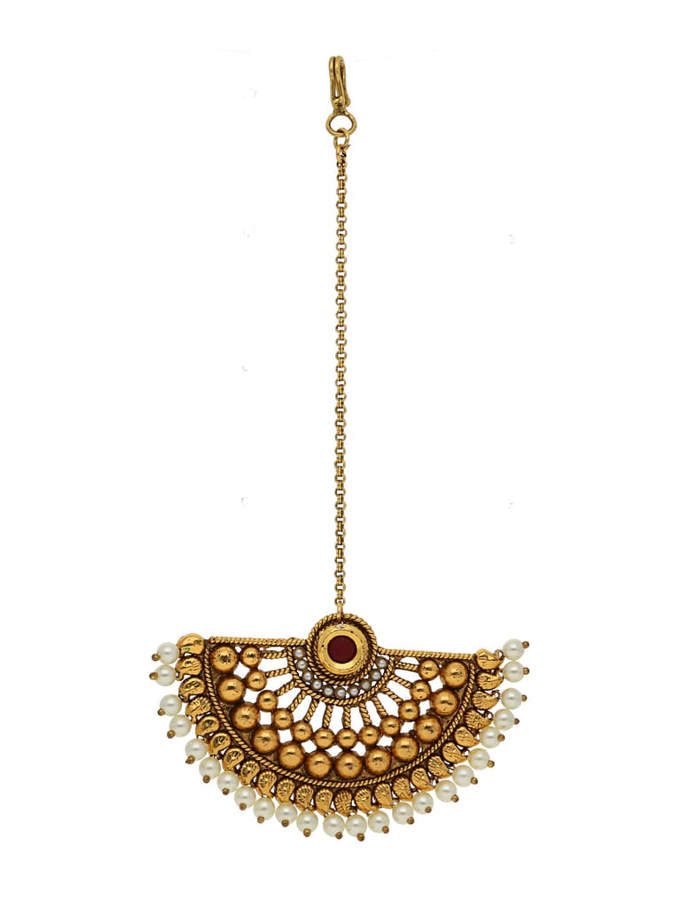 Traditional Maang Tikka in Gold finish - S34822