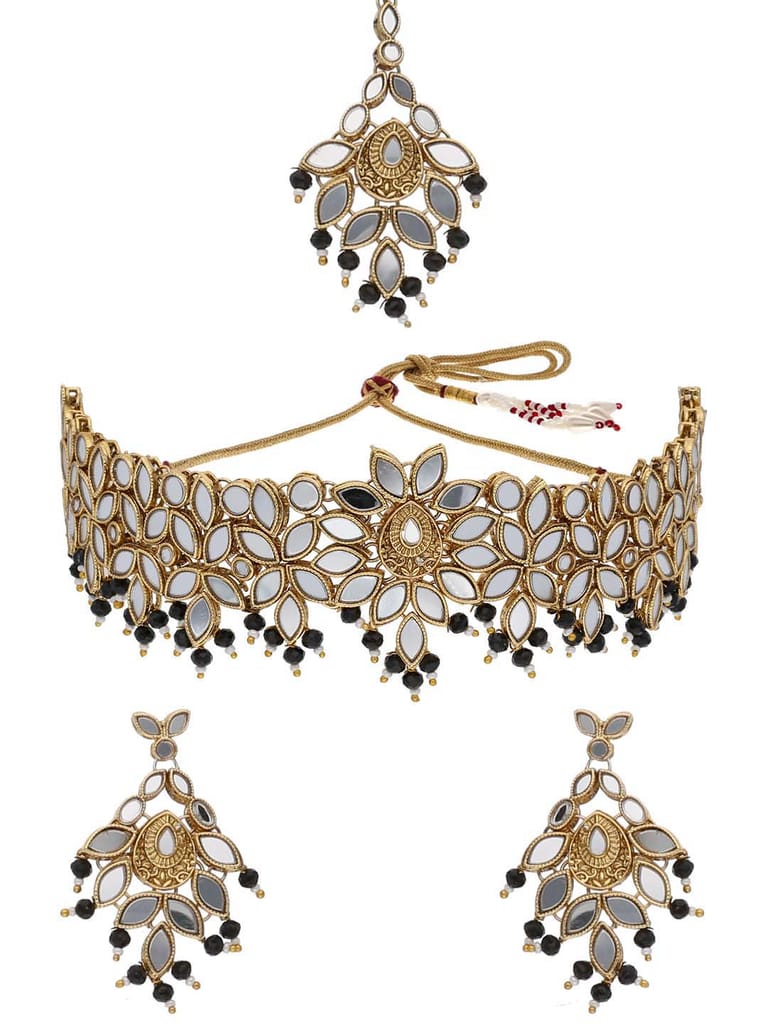 Mirror Choker Necklace Set in Gold finish - CNB17579