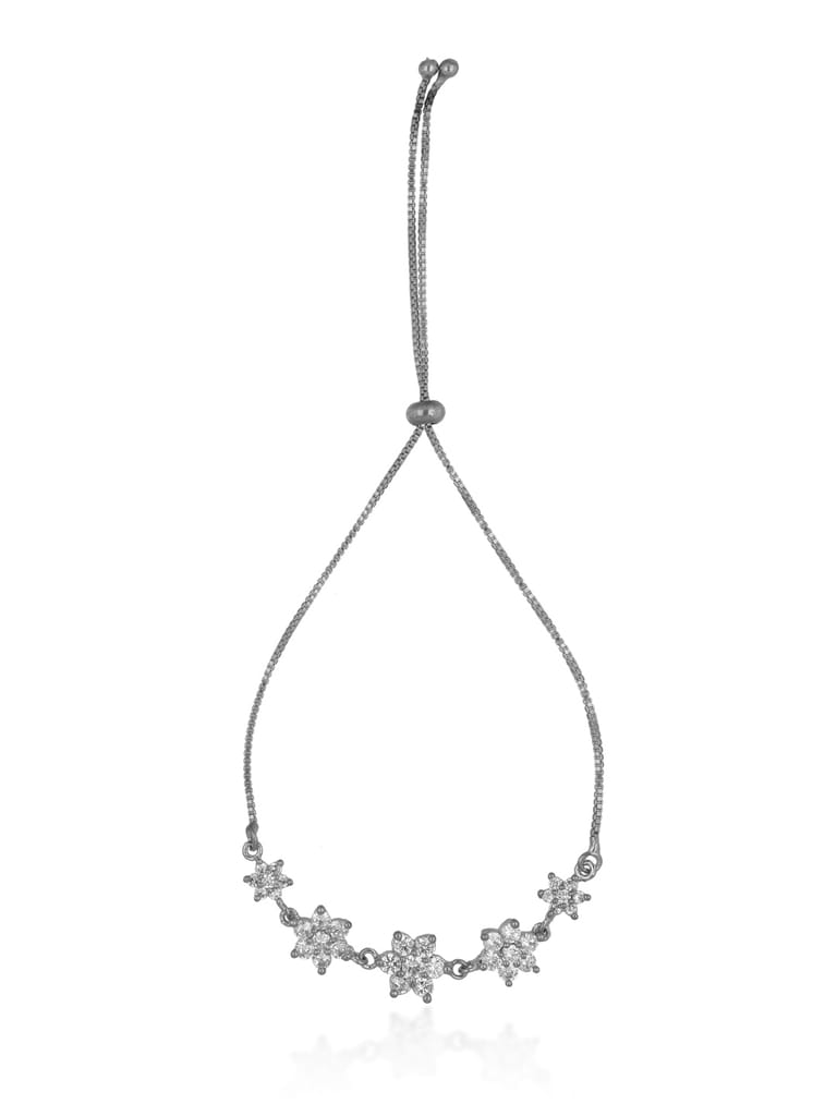 AD / CZ Loose / Link Bracelet in Rhodium finish - CNB8355