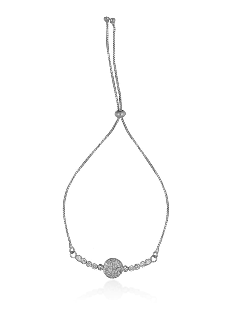 AD / CZ Loose / Link Bracelet in Rhodium finish - CNB8411