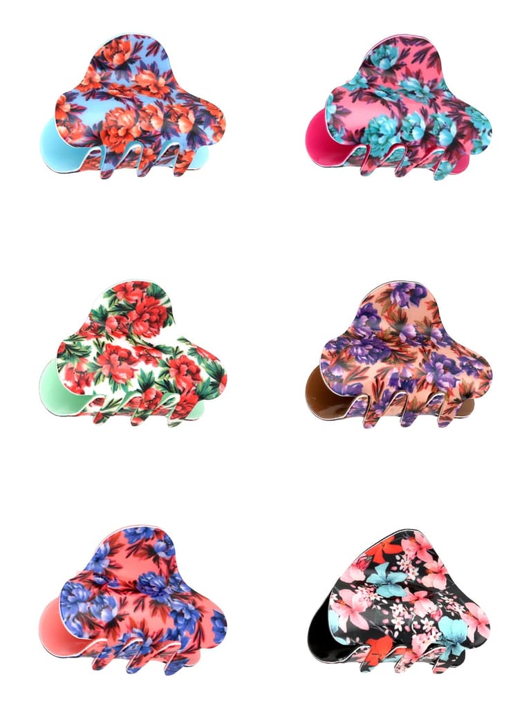 Printed Butterfly Clip in Assorted color - CNB32873