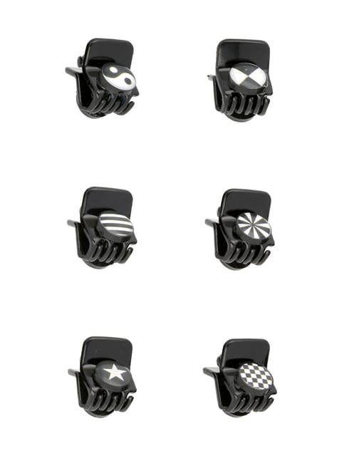 Printed Butterfly Clip in Black & White color - CNB32894