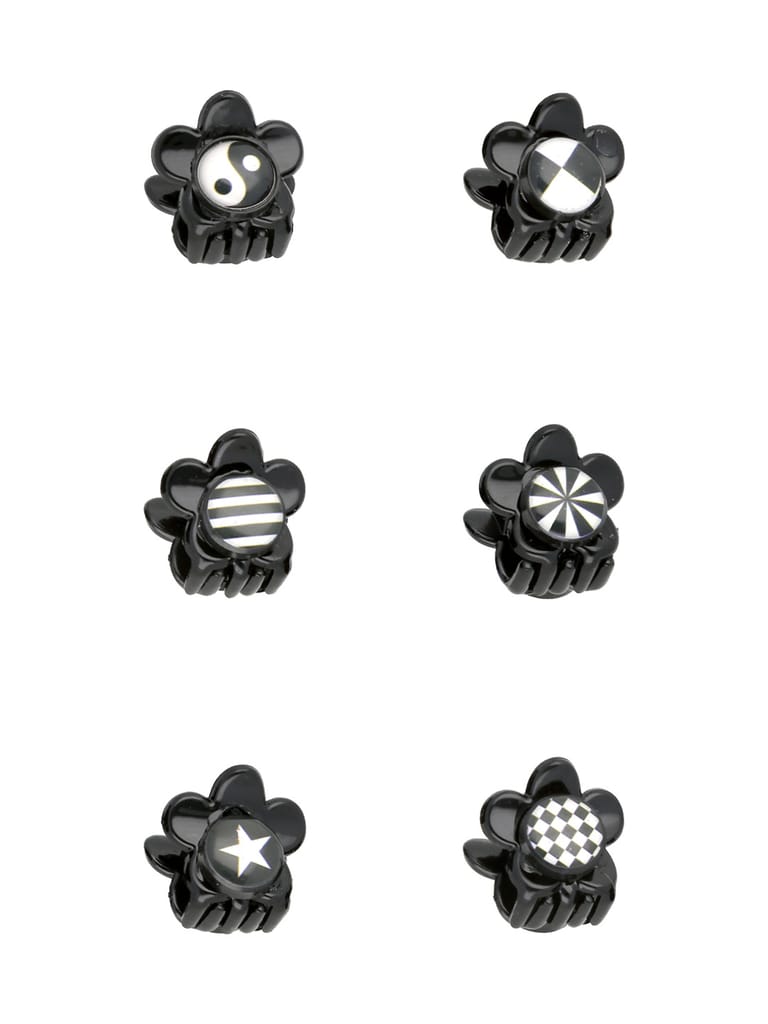 Printed Butterfly Clip in Black & White color - CNB32899