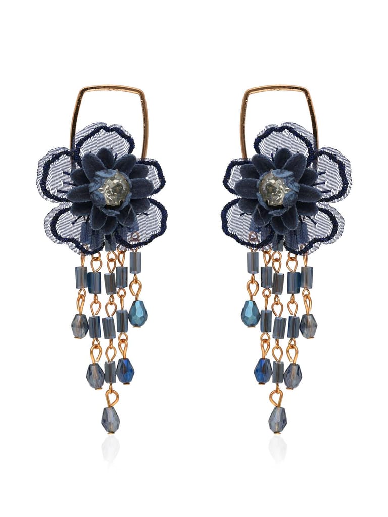 Floral Long Earrings in Gold finish - CNB33471