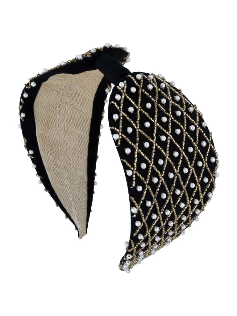Fancy Hair Band with Embroidery - SECHB401BL