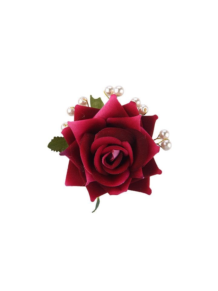 Floral / Flower U Pin in Ruby color - CNB15979