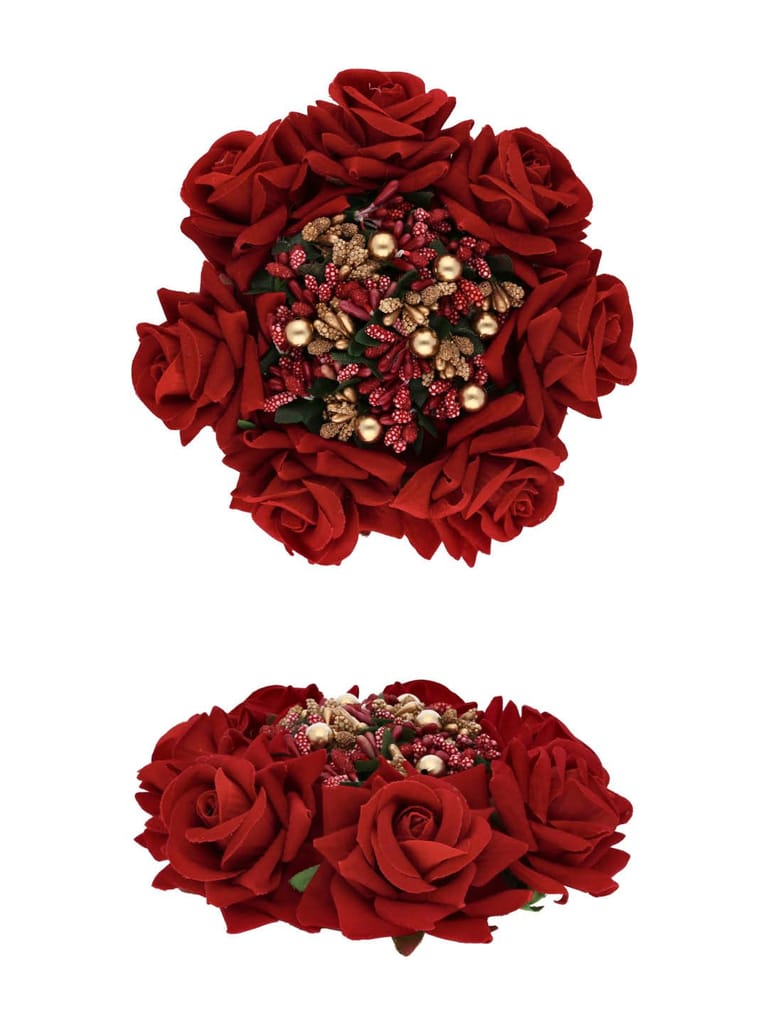 Floral / Flower Juda / Amboda in Red color - RAJ105C