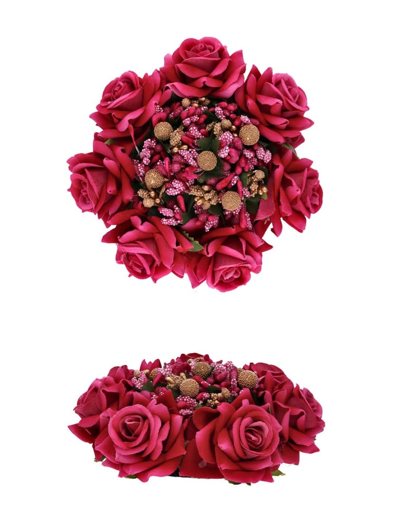 Floral / Flower Juda / Amboda in Rani Pink color - RAJ105F