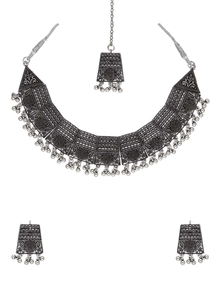 Necklace Set in Oxidised Silver finish - CNB33899
