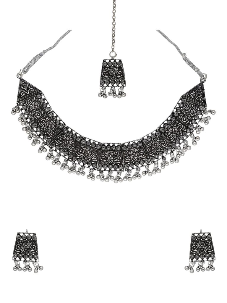 Necklace Set in Oxidised Silver finish - CNB33901