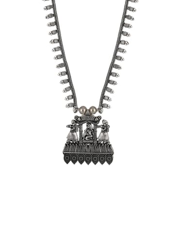 Oxidised Long Necklace Set in Black color - CNB33920