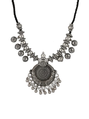 Oxidised Long Necklace Set in Black color - CNB33926
