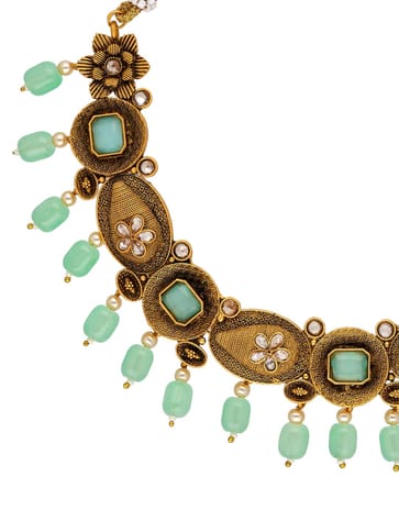 Antique Necklace Set in Rajwadi finish - PRT9071