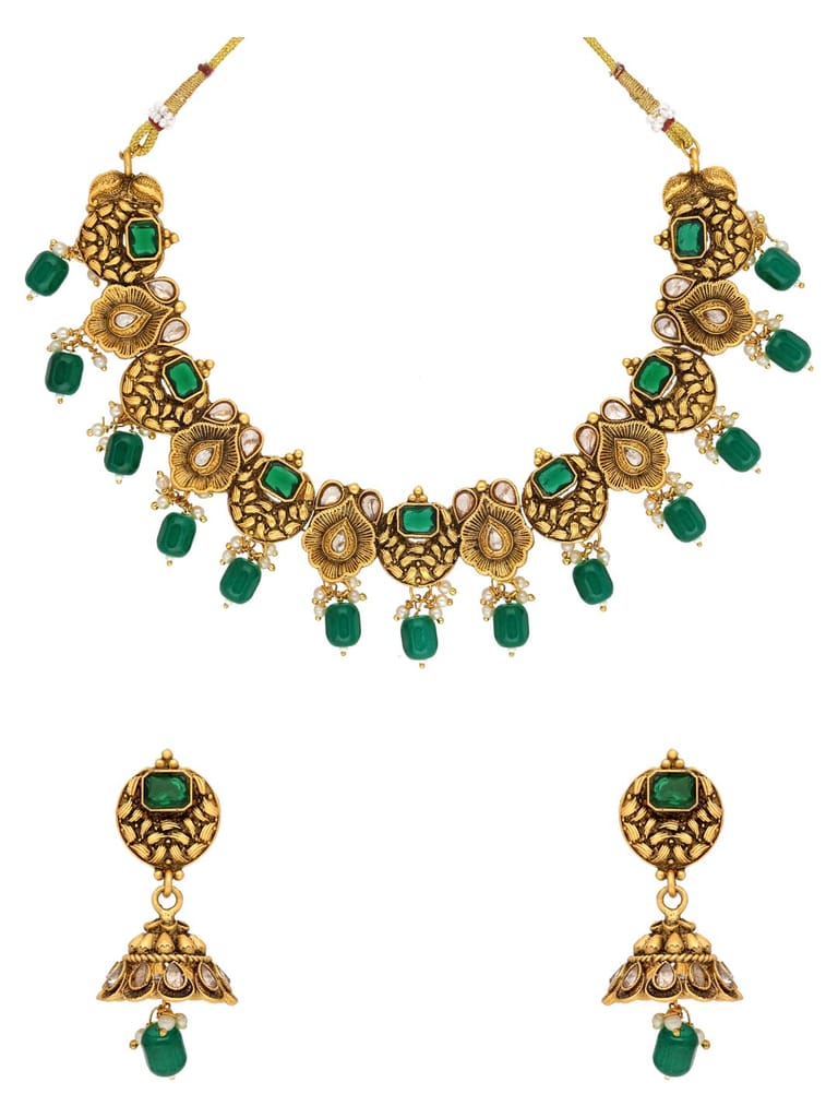 Antique Necklace Set in Rajwadi finish - PRT9067