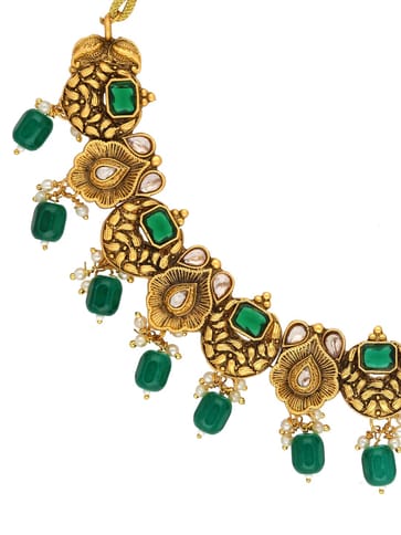 Antique Necklace Set in Rajwadi finish - PRT9067