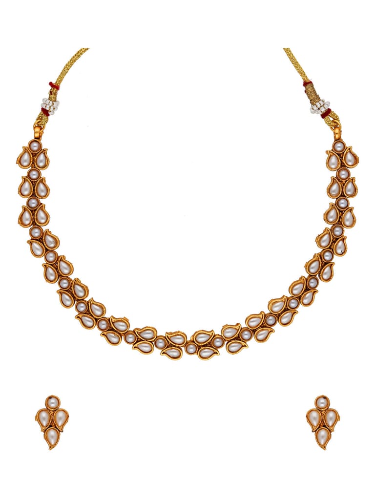 Antique Necklace Set in Gold finish - CNB34597