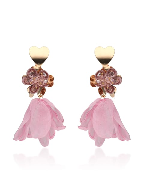 Floral Long Earrings in Gold finish - CNB33381