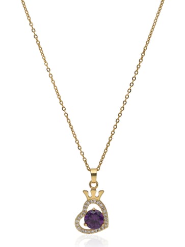AD / CZ Pendant with Chain in Gold finish - CNB34017