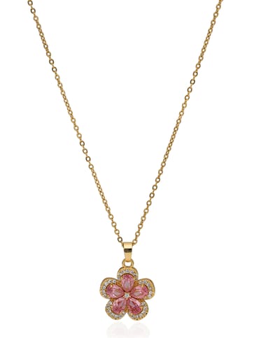 AD / CZ Pendant with Chain in Gold finish - CNB34021