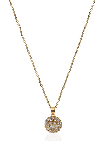 AD / CZ Pendant with Chain in Gold finish - CNB34026