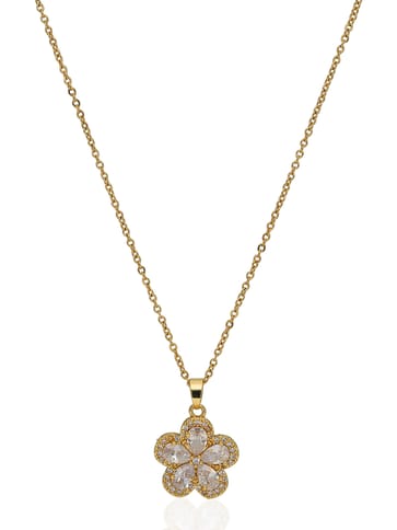 AD / CZ Pendant with Chain in Gold finish - CNB34028