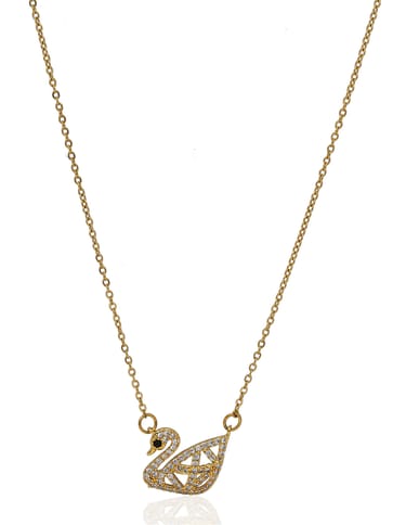 AD / CZ Pendant with Chain in Gold finish - CNB34030