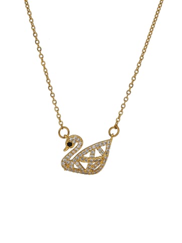 AD / CZ Pendant with Chain in Gold finish - CNB34030