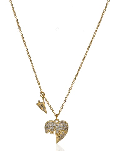 AD / CZ Pendant with Chain in Gold finish - CNB34029