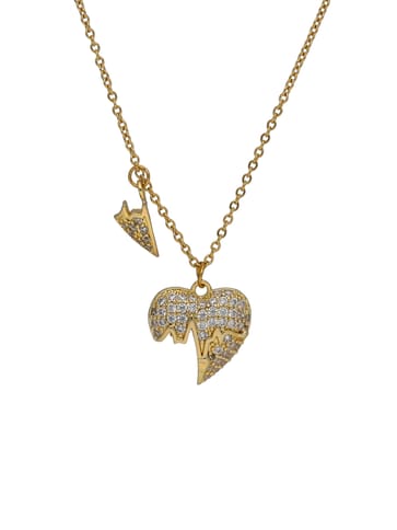 AD / CZ Pendant with Chain in Gold finish - CNB34029