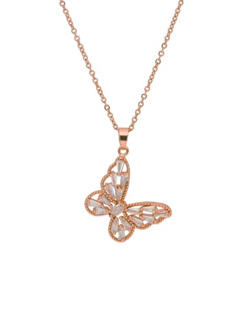 AD / CZ Pendant with Chain in Rose Gold finish - CNB34034