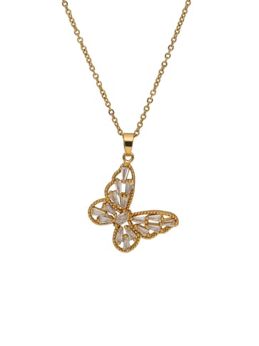 AD / CZ Pendant with Chain in Gold finish - CNB34033
