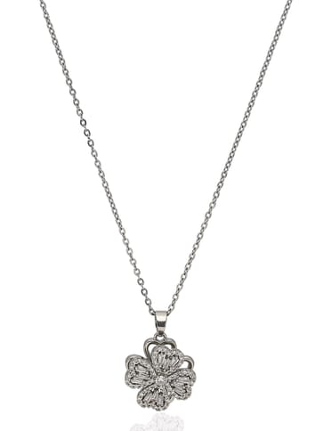 AD / CZ Pendant with Chain in Rhodium finish - CNB34037