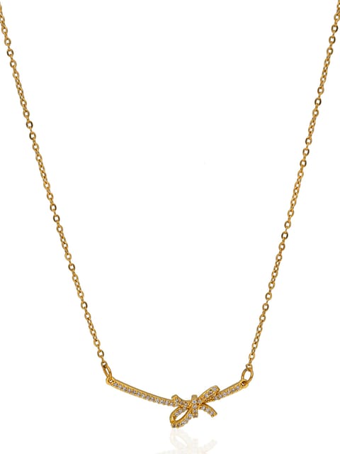 AD / CZ Pendant with Chain in Gold finish - CNB34040