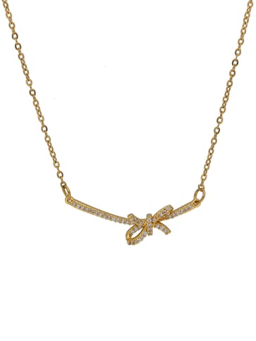 AD / CZ Pendant with Chain in Gold finish - CNB34040