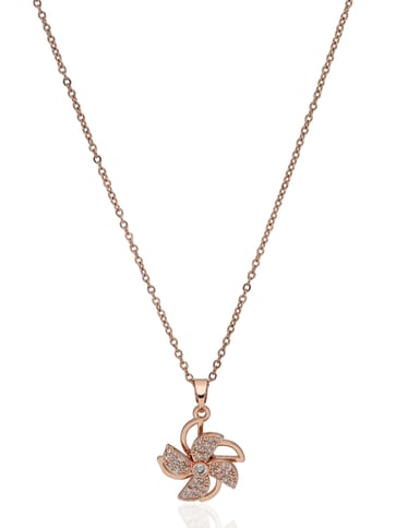 AD / CZ Pendant with Chain in Rose Gold finish - CNB34039
