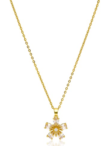 AD / CZ Pendant with Chain in Gold finish - CNB34041