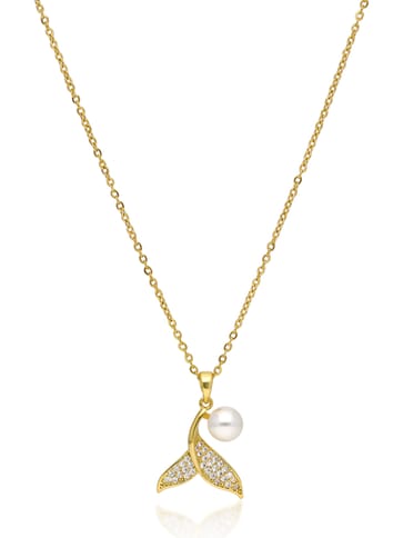 AD / CZ Pendant with Chain in Gold finish - CNB34042