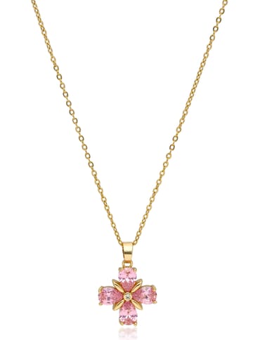 AD / CZ Pendant with Chain in Gold finish - CNB34056