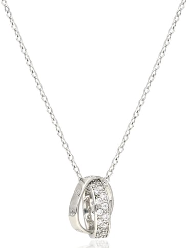 AD / CZ Pendant with Chain in Rhodium finish - CNB34060