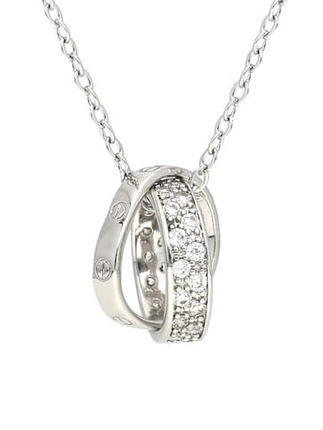 AD / CZ Pendant with Chain in Rhodium finish - CNB34060
