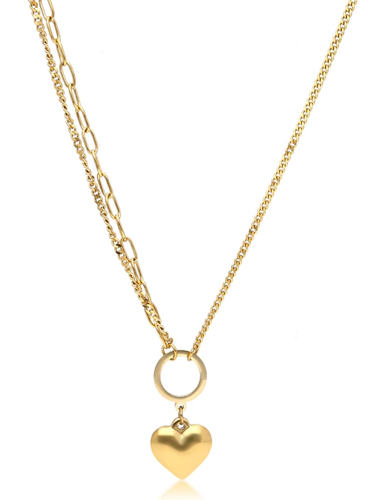 Western Pendant with Chain in Gold finish - CNB34073